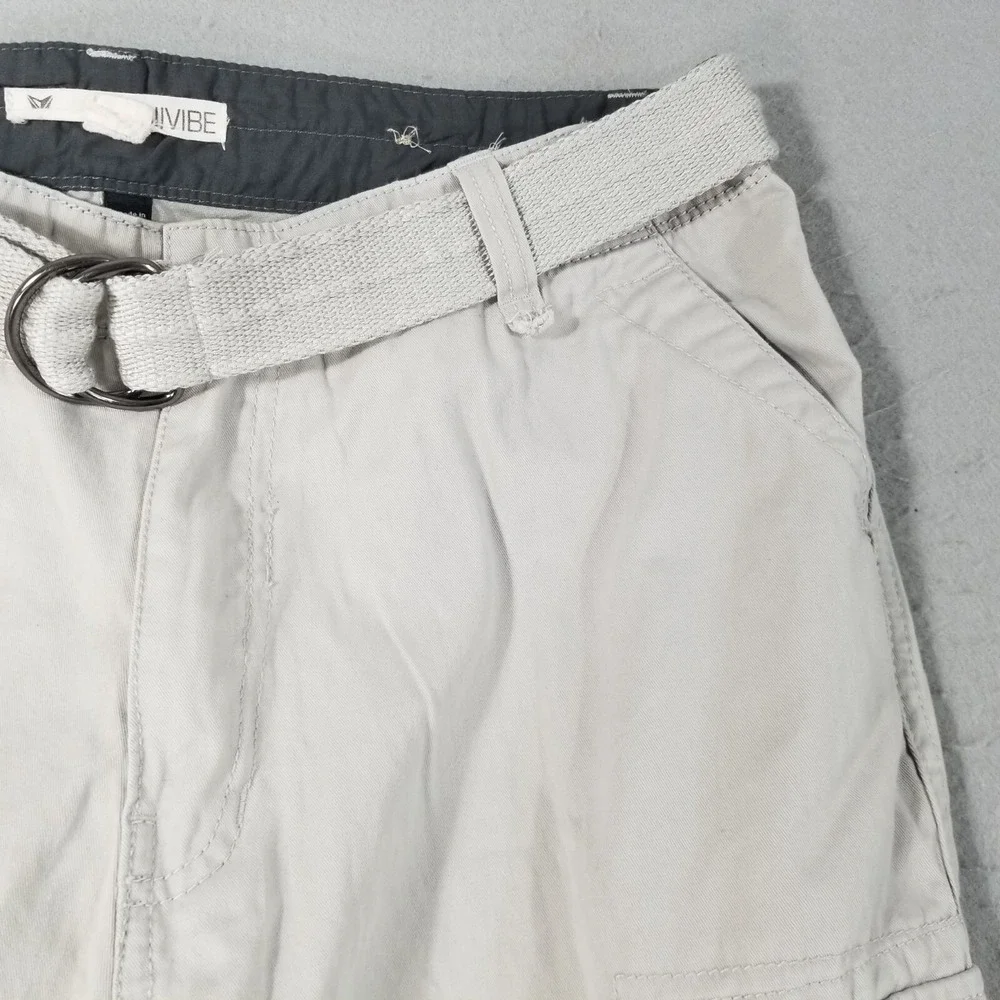 Univibe cargo pants men's 34x30 gray cotton grunge Street Y2K belt
